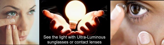 Luminous contact lenses marked cards